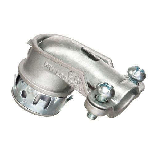 Arlington 851 2-Screw Cable Connector, 1/2 in Trade, 1/2 in Knockout, 0.635 to 1.085 in Cable Openings, Die Cast Zinc