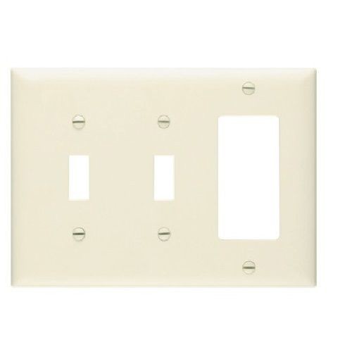 Pass & Seymour® TradeMaster® TP226-LA Standard Combination Wallplate, 3 Gangs, 4.7 in, Thermoplastic, Light Almond