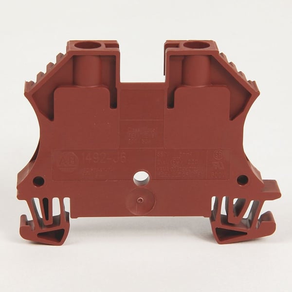 1492-J6Allen-Bradley, 1492-J IEC Terminal Block, One-Circuit Feed-Through Block, 6 mm (# 22 AWG - # 10 AWG), Standard Feedthrough, Gray (Standard),