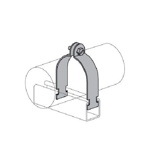 RIG2HDPower Utility Products RIG2HD Strut Strap, 2 in Conduit Size, 12 ga, Hot Dipped Galvanized