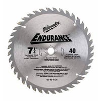 Milwaukee® Endurance® 48-40-4132 Regular Kerf Circular Saw Blade, 7-1/4 in Dia x 0.051 in THK, 5/8 in Arbor, Alloy Steel Blade, 48 Teeth