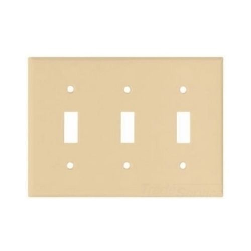 EATON Arrow Hart™ Eaton Wiring Devices 2141V-BOX 2000 Standard Toggle Switch Wallplate, 3 Gangs, 4.5 in H x 6.37 in W, Thermoset, Ivory