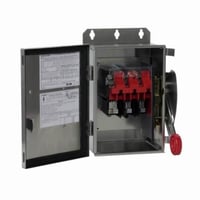 DH362UWKEATON DH362UWK Heavy Duty Non-Fusible Single Throw Safety Switch, 600 VAC, 60 A, 10 hp, 20 hp, 25 hp, 50 hp, 60 hp, TPST Contact, 3 Poles