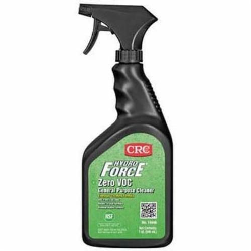 14446CRC® HydroForce® 14446 HydroForce® Non-Flammable Zero VOC General Purpose Cleaner, 32 oz Spray Bottle, Mild Detergent Odor/Scent, Clear, Liquid Form