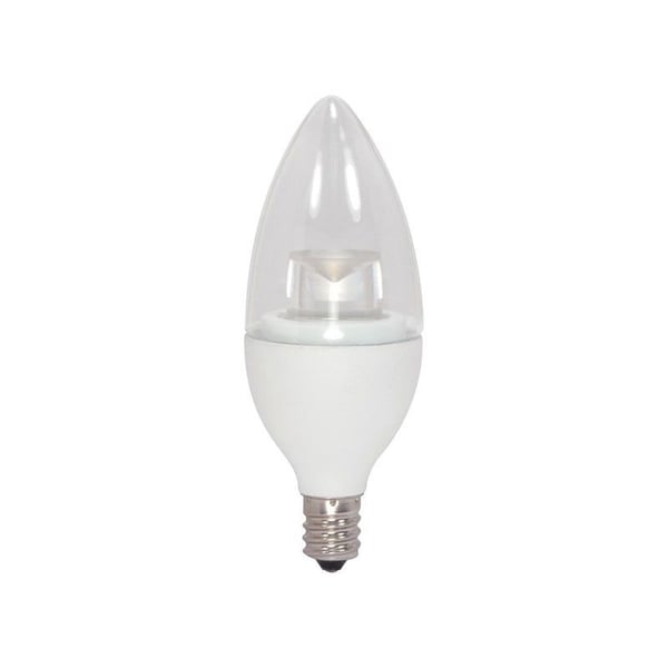 S8950SATCO® S8950 Dimmable LED Lamp, 2.8 W, 25 W Incandescent Equivalent, E12 Candelabra LED Lamp, Torpedo Shape, 165 Lumens