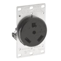 7313-S00Leviton® 7313-S00 Straight Blade Receptacle, 125 VAC, 30 A, 2 Poles, 3 Wires, Black
