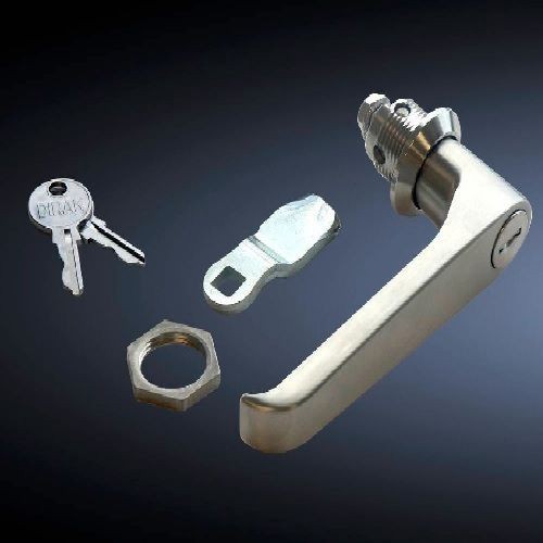 Rittal 8018691 Key Locking Handle, L-Shaped Handle, For Use With SZ Series 42 in Wall Mount Enclosure with 3-Point Latching, 316L Stainless Steel, Brushed