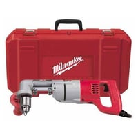 Milwaukee® 3107-6 Grounded Right Angle Drill Kit, 1/2 in Keyed Chuck, 120 VAC, 500 rpm Speed, 16-3/4 in OAL