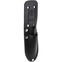 Klein® 5187 Slotted Scissors and Cable Splicer Knife Holder, Leather, Black