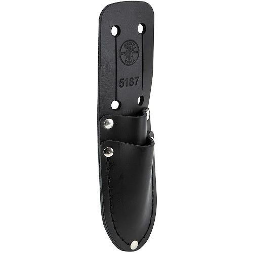 Klein® 5187 Slotted Scissors and Cable Splicer Knife Holder, Leather, Black