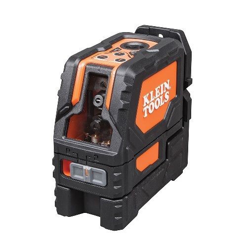 Klein® 93LCLS Self-Leveling Cross Line Laser Level With Plumb Spot, 65 ft Measuring, +/- 3/32 in per 33 ft Accuracy, Battery