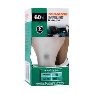 Sylvania ECOLOGIC® RHINOCOAT® SAFELINE® 10082 Class C Standard Specialty Lamp, 40 W, E26 Medium Incandescent Lamp, A15, 420 Lumens