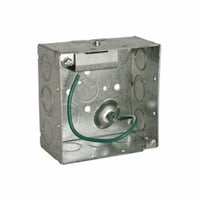 232SRACO® 232S Square Box, Steel, 30.3 cu-in Capacity, 2 Gangs, 2 Outlets, 11 Knockouts, 4 in H x 4 in W x 2-1/8 in D