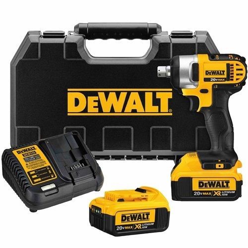DeWALT® 20V MAX* DCF880M2 Compact Cordless Impact Wrench Kit, 1/2 in Square Drive, 0 to 2700 bpm, 1800 in-lb Torque, 20 VDC, 5.7 in OAL