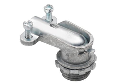 Bridgeport® 804-DC2 Non-Insulated Throat Conduit Connector, 1/2 in Trade, 3/4 to 7/8 in Cable Openings, For Use With MC Cable and 1/2 in Flexible Metal Conduit, Die Cast Zinc, Ball Burnished/Mirror Smooth
