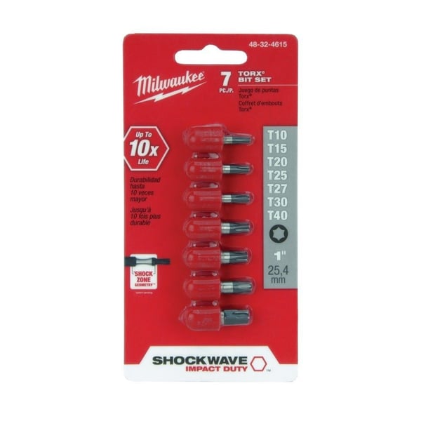 Milwaukee® SHOCKWAVE™ 48-32-4615 Insert Bit Kit, 7 Pieces, Steel