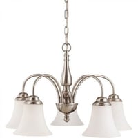 60/1822SATCO® 60/1822 Dupont Transitional Chandelier, (5) A19 Incandescent Lamp, 120 VAC, Brushed Nickel Housing
