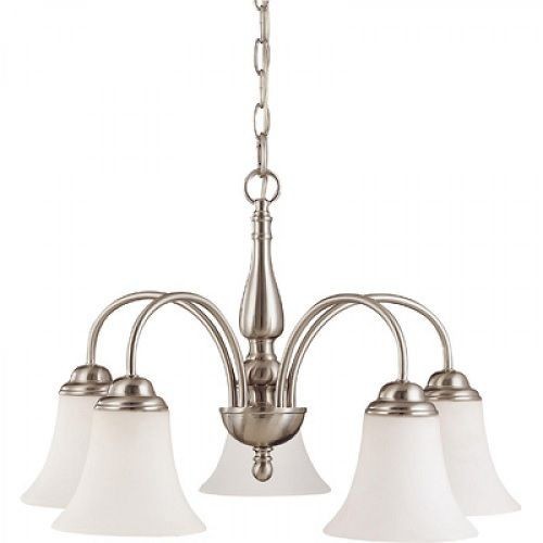 60/1822SATCO® 60/1822 Dupont Transitional Chandelier, (5) A19 Incandescent Lamp, 120 VAC, Brushed Nickel Housing