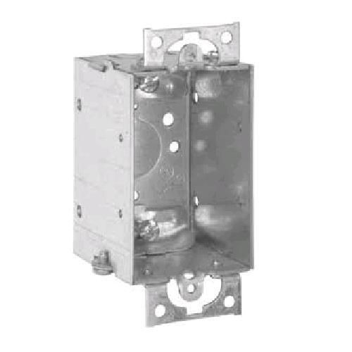 Crouse-Hinds Thepitt® TP676 Deep Welded Switch Box, Steel, 14 cu-in Capacity, 1 Gang, 2 Knockouts, 2 in W x 2-3/4 in D x 3 in H