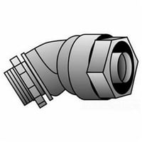 4Q-4200TO-Z/Gedney 4Q-4200T Concretetight Liquid Tight Oiltight Raintight Conduit Connector With Insulated Throat, 2 in Trade, 45 deg, Malleable Iron, Zinc Electroplated