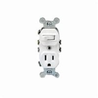 5245Leviton® 5245-I Traditional 3-Way Duplex Non-Grounding Combination Switch, 15 A, 120/125/277 VAC, 1/2 hp at 120 VAC, 3 Poles