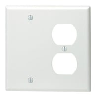Leviton® 88008 Blank Standard Size Combination Wallplate, 2 Gangs, 4.5 in H x 4.56 in W, Thermoset, White