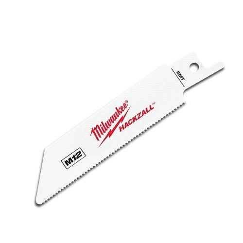 Milwaukee® HACKZALL™ 49-00-5418 Straight Back Thin Kerf Reciprocating Saw Blade, 4 in L x 3/4 in W, 18 TPI, Bi-Metal Body, Universal/Toothed Edge Tang