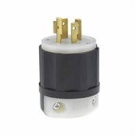 2451Leviton® Black & White® 2451 3-Phase Non-Grounding Cable Mount Locking Plug, 277/480 VAC, 20 A, 4 Poles, 4 Wires, Black/White
