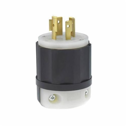 2451Leviton® Black & White® 2451 3-Phase Non-Grounding Cable Mount Locking Plug, 277/480 VAC, 20 A, 4 Poles, 4 Wires, Black/White