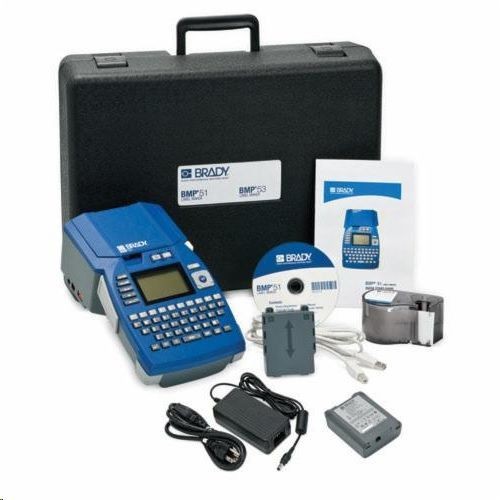 BMP51Brady® BMP51 BMP®51 Label Printer, Thermal Transfer Print, 1.44 in W Tape, 4 to 196 Point in 1-Point Increase Font, Rechargeable Lithium-Ion Battery/Optional AA Battery, LCD Display