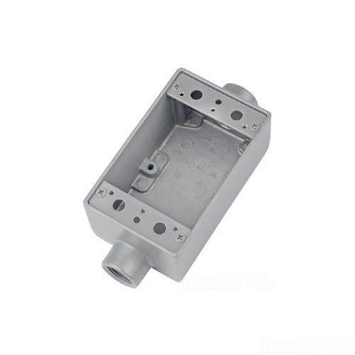 T&B® AFSC-1 Type FSC Feed-Through Shallow Style Device Box, Die Cast Aluminum, 21.6 cu-in Capacity, 1 Gangs, 2 Outlets, 1 Knockouts, 4-9/16 in H x 2-13/16 in W x 2-1/16 in D