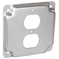 Appleton® ETP™ 8365N Raised Square Box Cover, 4 in L x 4 in W x 1/2 in D, Duplex Receptacle Cover, Steel