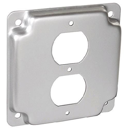 Appleton® ETP™ 8365N Raised Square Box Cover, 4 in L x 4 in W x 1/2 in D, Duplex Receptacle Cover, Steel