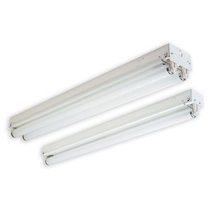 Simkar CH232B11-UNIV CH Series Low Profile Strip Light, (2) T8 Fluorescent Lamp, 120 to 277 VAC, Baked White Enamel Housing