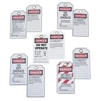 IDEAL® 44-830 Heavy Duty Laminated Lockout Tag, Red, 7/8 in Hole, Plastic
