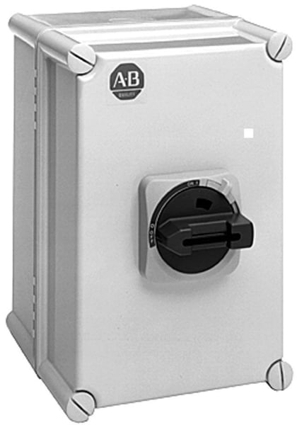 Allen-Bradley 194E-KA00 194E Load switch, 100 A, OFF-ON 90°, 3 Normally Open Power poles, NEMA 3/4/4X-IP66 NonMtl(Rect), Base/DIN Rail, Standard Size Enclosure, Actuator: Black or, Left: No Modification, Right: No Modification