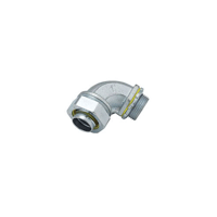 3421RACO® 3421 Non-Insulated Conduit Connector, 3/8 in Trade, 90 deg, Malleable Iron/Steel, Electro-Plated Zinc