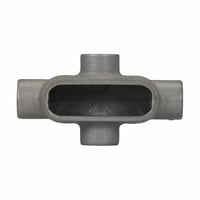 EATON Crouse-Hinds Condulet® X37 Type X Conduit Outlet Body, 1 in Hub, 7 Form, Feraloy® Iron Alloy, Aluminum Acrylic Painted/Electro-Galvanized