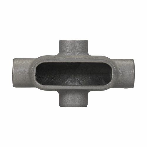EATON Crouse-Hinds Condulet® X37 Type X Conduit Outlet Body, 1 in Hub, 7 Form, Feraloy® Iron Alloy, Aluminum Acrylic Painted/Electro-Galvanized