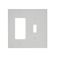 Leviton® Decora® PJ126-T Midway Size Combination Wallplate, 2 Gangs, 4-7/8 in H x 3-1/8 in W, Thermoplastic, Light Almond