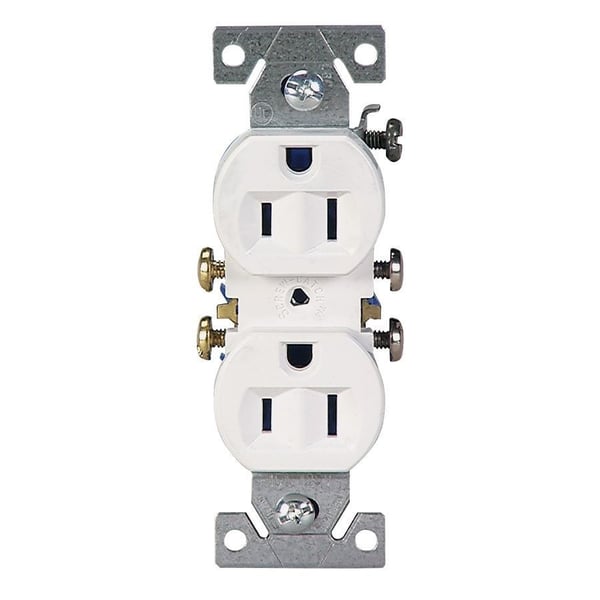 CR20BKEATON Arrow Hart™ Eaton Wiring Devices CR20BK CR20 Duplex Tamper-Resistant Straight Blade Receptacle, 125 VAC, 20 A, 2 Poles, 3 Wires, Black