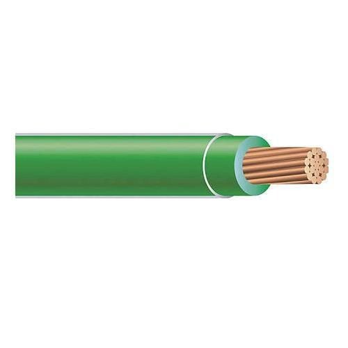 THHN10STRGNTHHN Wire, Stranded, 10 AWG, 1 Conductor, Copper, 600 Volts, Green, 500 ft