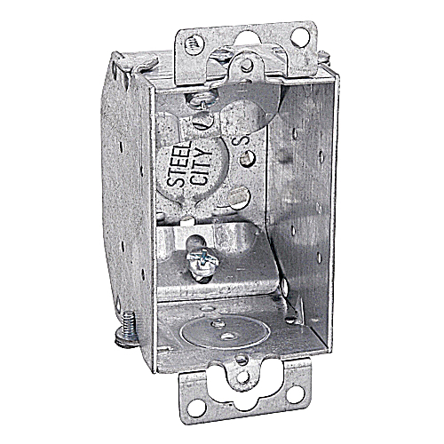 Steel City® LCOW-25 Gangable Welded Style Switch Box, Steel, 10.5 cu-in Capacity, 1 Gangs, 1 Outlets, 4 Knockouts
