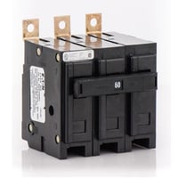 BAB3060HEATON QuickLag® BAB3060H Type BAB Miniature Circuit Breaker, 240 VAC, 60 A, 10 kA Interrupt, 3 Poles, Non-Interchangeable Trip