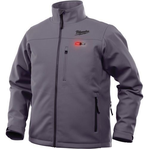 Milwaukee® 201G-20XL Insulated Heated Jacket, XL, Gray, Polyester/Brushed Tricot Lining, 44 to 46 in Chest, Resists: Water and Wind