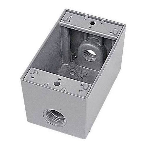IHD3-2Red Dot® IHD3-2 Deep Universal Weatherproof Box, Die Cast Aluminum, 24.8 cu-in Capacity, 1 Gangs, 3 Outlets, 4-9/16 in L x 2-13/16 in W x 2 in D