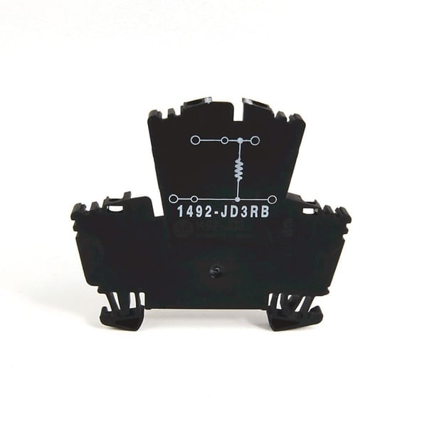 Allen-Bradley 1492-JD3RB104 IEC 2-Circuit Feed-Through Block, Two level block with a selectable resistor value between the 2 levels, 4mm max. wire, Gray, 0.10 M Ohm Resistance