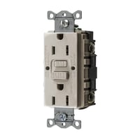 Wiring Device-Kellems AUTOGUARD® Style Line GFRST15LA Decorator Duplex Heavy Duty Standard Self-Test GFCI Receptacle, 125 VAC, 15 A, 2 Poles, 3 Wires, Light Almond