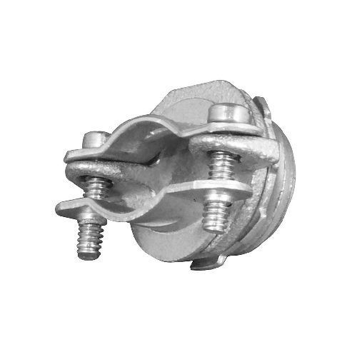 O-Z/Gedney C-5 Type C Insulated Throat Straight Squeeze Conduit Connector With Locknut, 3/8 in Trade, 1/2 to 19/32 in Cable Openings, For Use With Armored/FMC Cable, Malleable Iron, Zinc Electroplated