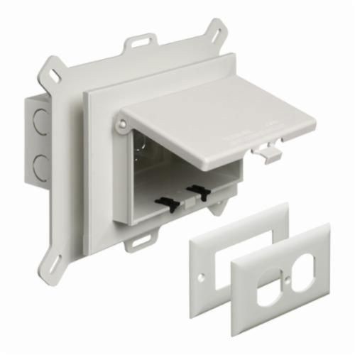 DBHS1WArlington InBox™ DBHS1W DB Series 1-Piece Low Profile Electrical Box, Plastic, 22 cu-in Capacity, 1 Gangs, 1 Outlets, 7.012 in L x 9.058 in W x 5.16 in H